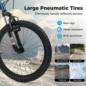 Kids Mountain Bike 20 24 Inch Child Bicycle for Boys Girls Aged 8+ Years Old Navy-20 Inch view 9