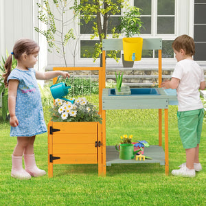Kids Outdoor Potting Bench with See-Through Window view 3