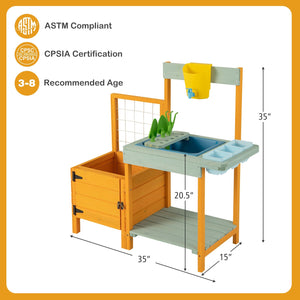 Kids Outdoor Potting Bench with See-Through Window view 5