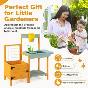 Kids Outdoor Potting Bench with See-Through Window view 6