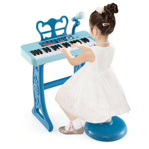 Kids Piano Keyboard 37-Key Kids Toy Keyboard Piano with Microphone for 3+ Kids-Blue view 4