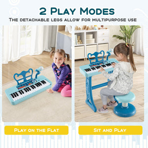Kids Piano Keyboard 37-Key Kids Toy Keyboard Piano with Microphone for 3+ Kids-Blue view 8