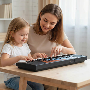 Kids Piano Keyboard 49 Keys Portable Electric Keyboard Piano with 8 Rhythms 8 Tones-Black view 3