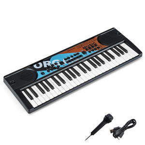 Kids Piano Keyboard 49 Keys Portable Electric Keyboard Piano with 8 Rhythms 8 Tones-Black view 4