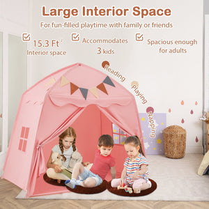 Kids Play Tent Bed Tent with String Lights Extra Large Playhouse Tent-Pink view 3