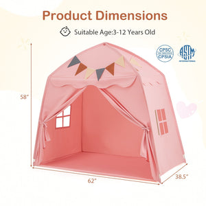 Kids Play Tent Bed Tent with String Lights Extra Large Playhouse Tent-Pink view 4