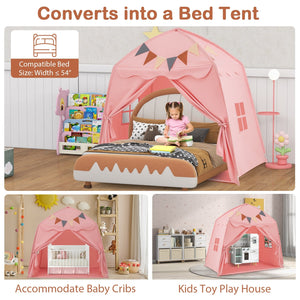 Kids Play Tent Bed Tent with String Lights Extra Large Playhouse Tent-Pink view 7