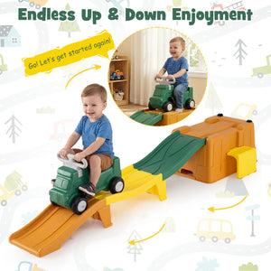 Kids Ride on Toy with Storage Box and Downhill Race Tracks-Coffee view 9