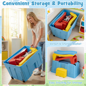 Kids Ride on Toy with Storage Box and Downhill Race Tracks-Multicolor view 7