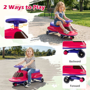 Kids Ride On Toy with Under-seat Storage and LED Flashing Wheels-Pink view 7