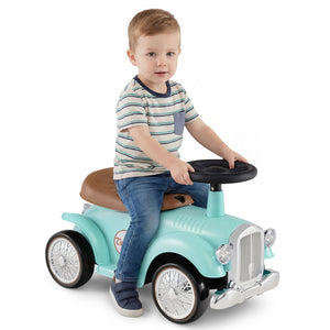 Kids Sit to Stand Vehicle with Working Steering Wheel and Under Seat Storage-Green view 4