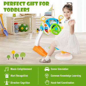 Kids Steering Wheel Pretend Play Toy Set with Lights and Sounds view 4