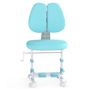 Kids Study Chair with Adjustable Double Backrest and Footrest-Blue view 4