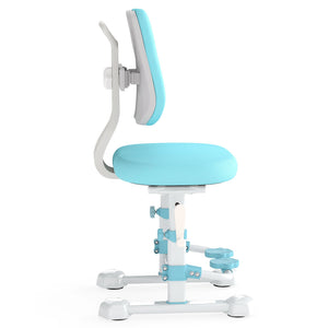 Kids Study Chair with Adjustable Double Backrest and Footrest-Blue view 6