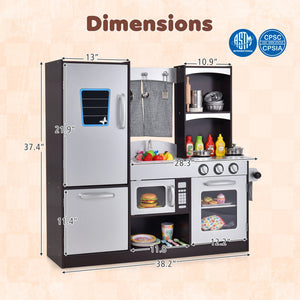 Kids Wooden Modern Kitchen Cooking Pretend Play Set view 4