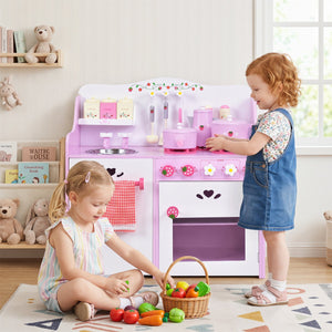 Kids Wooden Kitchen Toy Strawberry Pretend Cooking Playset view 3