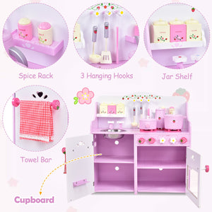 Kids Wooden Kitchen Toy Strawberry Pretend Cooking Playset view 8