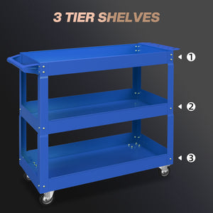 3 Tier Rolling Tool Cart with Wheels, 330 LBS Capacity Heavy Duty Utility Cart – view 10
