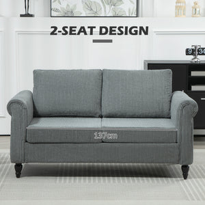 Vintage Loveseat, Upholstered Love Seat Furniture, Chenille-feel Fabric 2 Seater Sofa Couch with Rolled – view 26