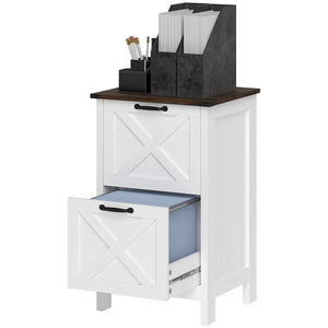Vertical Filing Cabinet with 2 Drawers, Rustic Farmhouse Office Storage Cabinet for A4, Letter Size – view 29
