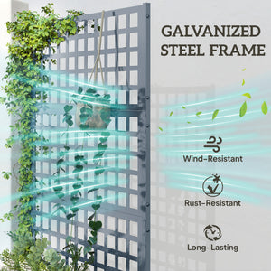 Galvanized Raised Garden Bed Planter Box with Trellis for Climbing Plants, Vegetable, Vines – view 31
