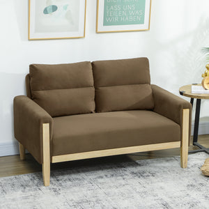 53" Loveseat Sofa, Small 2 Seater Couch with Solid Wood Legs, Modern Velvet Sofa for Living Room – view 7