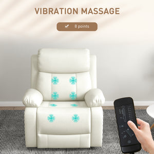 PU Leather Reclining Chair with Vibration Massage Recliner, Swivel Base, Rocking Function, Remote Control – view 10