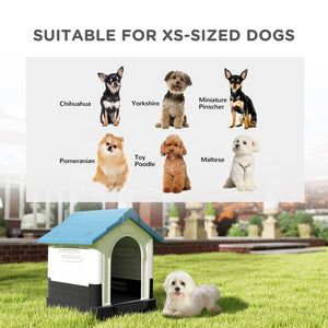 Outside Dog Kennel House with Windows, Base Support, for Garden Patio, Miniature Dogs, 64.5 x 57 x 66cm – view 3