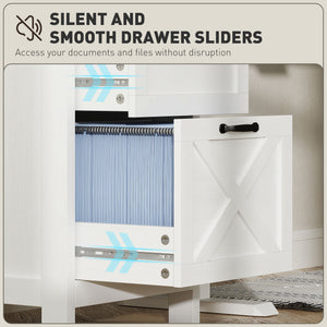 Vertical Filing Cabinet with 2 Drawers, Rustic Farmhouse Office Storage Cabinet for A4, Letter Size – view 34