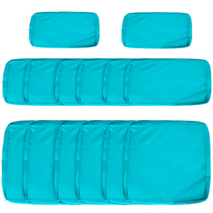 Outdoor 14pc Patio Rattan Sofa Set Cushion Polyester Cover Replacement Set - No Cushion Included Beige – view 3