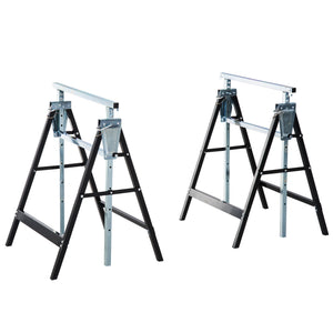 Set of 2 Adjustable Telescopic Builders Trestle, DIY Steel Work Bench Carpenter