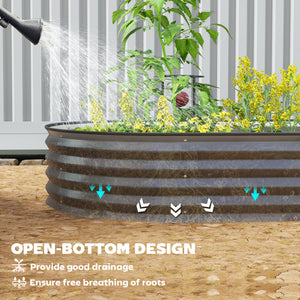 5' x 3' x 1' Large Outdoor Planter Box, Galvanized Raised Garden Bed with Metal Plant Stake, Black