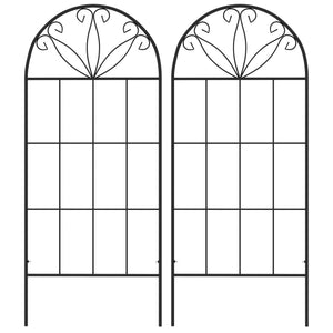 Metal Garden Trellis Pack of 2 for Climbing Plants, Arched Grid Trellis Panels, 20" x 60", Black – view 8
