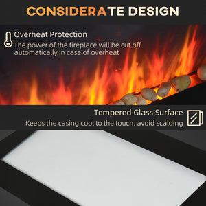 Wall Mounted Fireplace, 28.5 Inch Modern Electric Fireplace with Patented LED Flame Effect and 7 Colors, Black