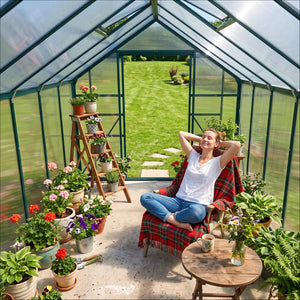16' x 8' Aluminum Polycarbonate Greenhouse Walk-in Garden Greenhouse Kit with Adjustable Roof Vent – view 9