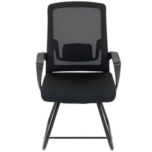 Desk Chair, Desk Chair No Wheels with Mesh Back, Lumbar Support, Metal Base for Reception, Conference