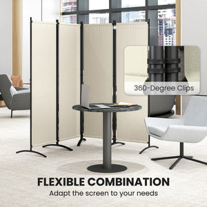 Folding Room Divider, Privacy Screen for Home Office Bedroom, 5.6FT Tall, Dark Grey – view 11