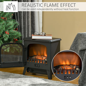 Freestanding Electric Fireplace Stove Heater with Realistic Flame Effect, Overheat Protection, 750W/1500W – view 3