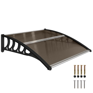 Awning Door Canopy, 40.6" x 38" Polycarbonate Front Door Outdoor Patio Cover with Hollow Sheet for UV