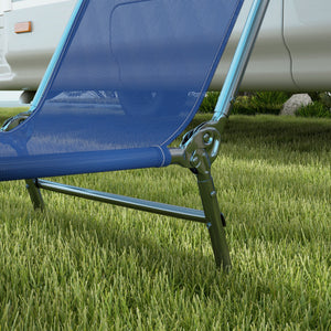Set of 2 Folding Chaise Lounge Chairs, Outdoor Poolside Sun Tanning Chairs w/ Pillow, Reclining Backrest – view 14