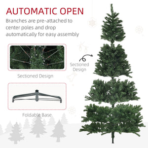 6ft Artificial Christmas Trees with Auto Open and Steel Base, Green – view 20