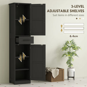 67" Tall Bathroom Cabinet, Narrow Bathroom Storage Cabinet with Drawer, Barn Doors and Adjustable Shelves – view 5