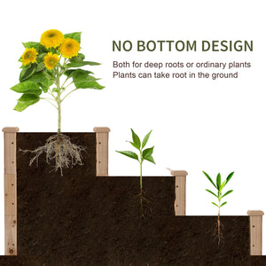 49" x 49" x 22" 3-Tier Raised Garden Bed Wooden Planter Kit Elevated Plant Box Stand for Yard, Patio – view 4