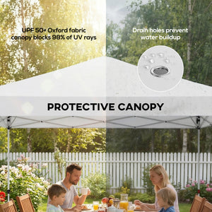 Pop Up Canopy Waterproof Canopy Tent with Carrying Bag for Parties Garden BBQs 9.8' x 9.8', Blue – view 18