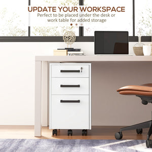 Lockable Vertical File Cabinet with Lock, 3 Drawer Filing Cabinet with Hanging Bars for Letter and A4 Size – view 10
