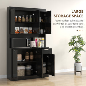 71" Kitchen Pantry Cabinet, Storage Buffet with Hutch, Adjustable Shelves,Cable Management for Kitchen – view 10