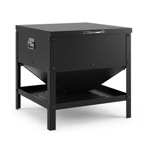 Large Capacity Chicken Feeding Box with Openable Lid-Black view 4