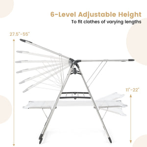 Large Foldable Clothes Drying Rack with Tall Hanging Bar view 9