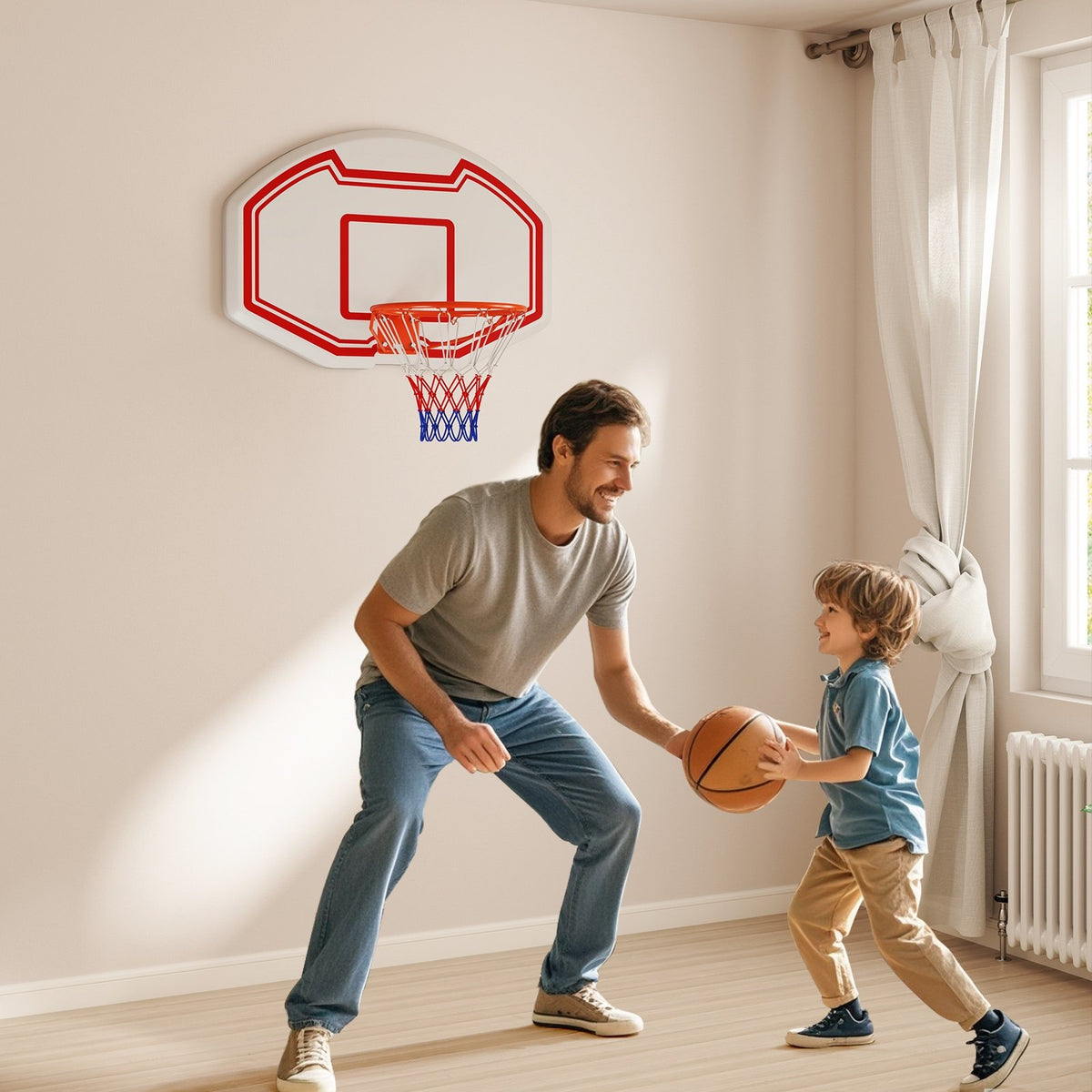 Large Wall Mounted Basketball Hoop with Shatter-proof Backboard view 2