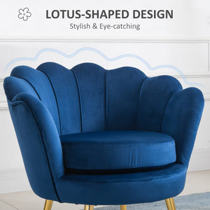Modern Accent Chair, Velvet-Touch Fabric Leisure Club Chair with Gold Metal Legs for Bedroom, Dark Green – view 17